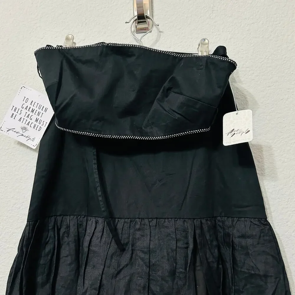 NEW Free People Hansen & Gretel Moonstruck Blk 2Pc Set Top Skirt Embellished XS